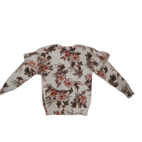 Anthropologie Harlyn floral ruffle pullover sweater S - Picture 3 of 7